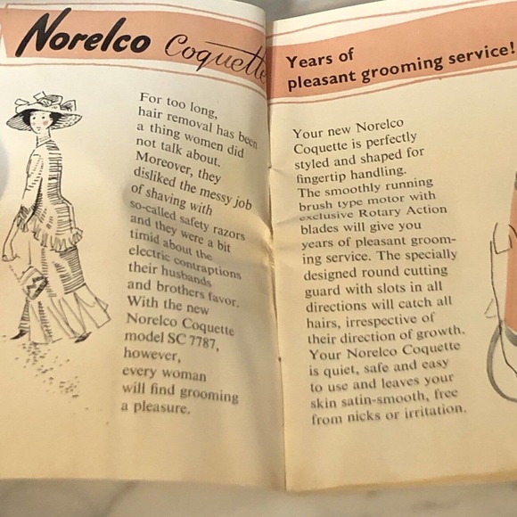 Vintage 1950s Norelco Coquette Pink Electric Shaver Hair Remover Original Box - Picture 12 of 12
